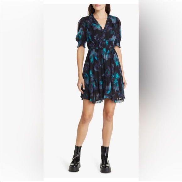 All Saints Via Cordelia shirred dress size 10
